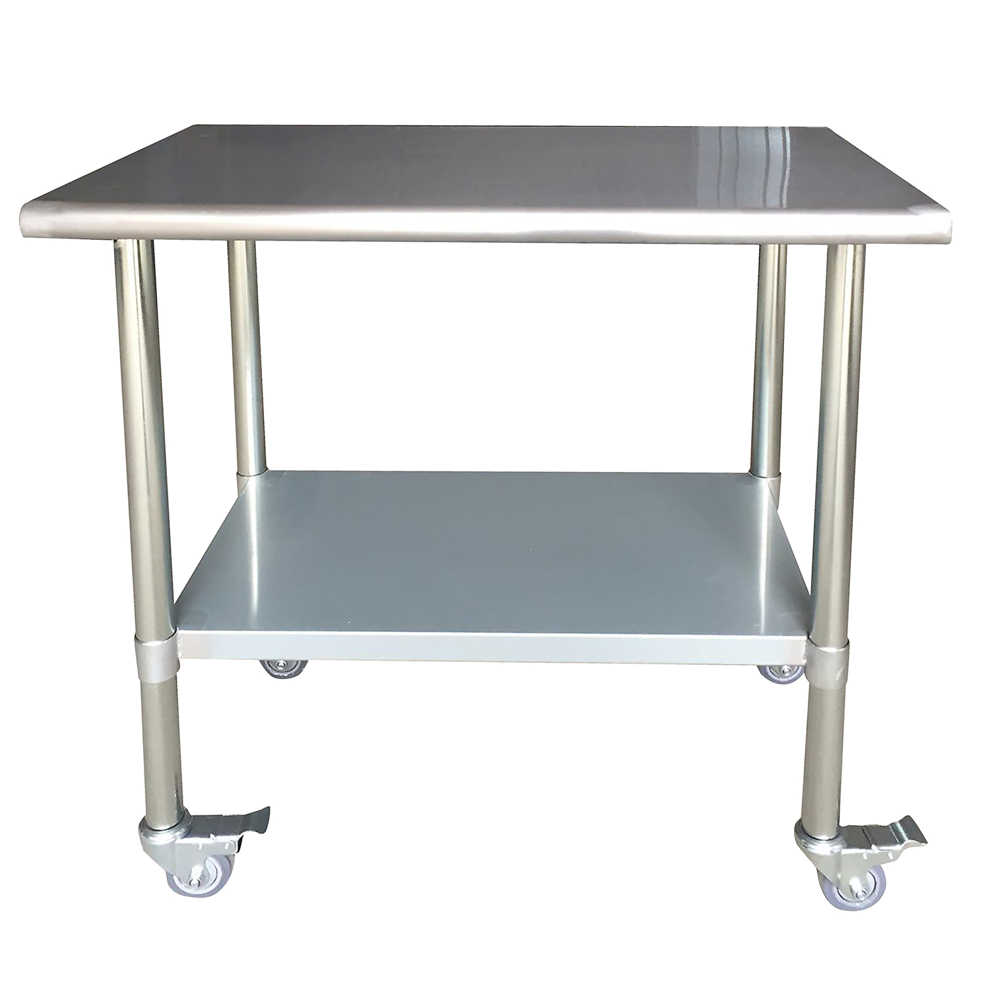Sportsman Series Stainless Steel Work Table with Casters - 24in. x 36in., Adjustable Shelf, 330-Lb. Capacity, Model# SSWTWC36
